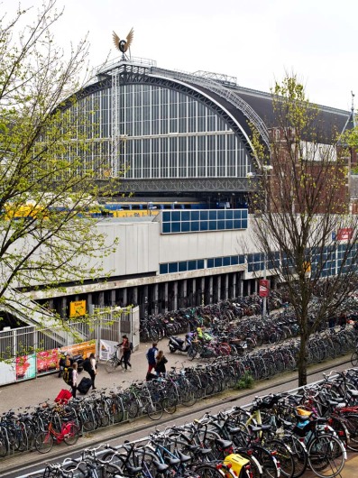 Bike parking at Central Station, built as temporay lot by architect Don Murphy