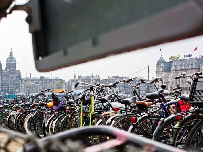 Bike parking at Central Station, built as temporay lot by architect Don Murphy