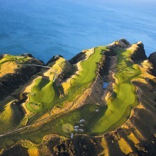 HAWKES BAY,- JANUARY 11: The 13th, 14th, 15th, 16th,and 17th holes at Cape Kidnappers, on January 11, 2005, in Hawkes Bay,  New Zealand.  (Photo by David Cannon/Getty Images)