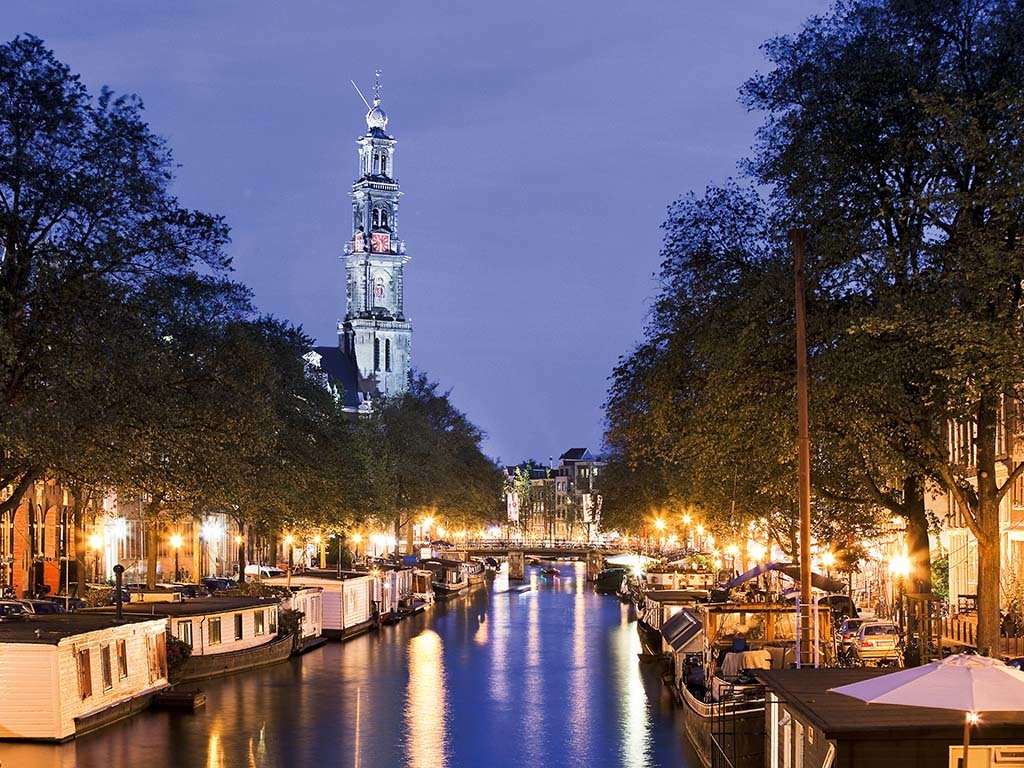 Westerkerk met Westertoren (Glockenturm) an der Prinsengracht