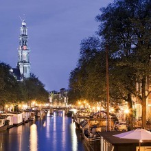 Westerkerk met Westertoren (Glockenturm) an der Prinsengracht