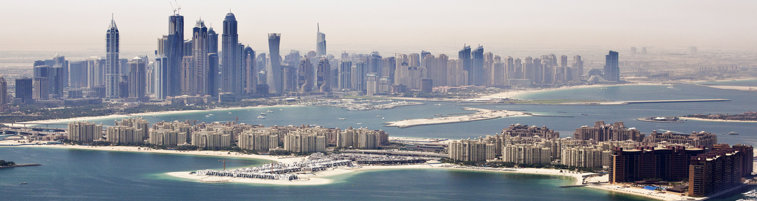 Blick vom Helikopterflug von Dubai